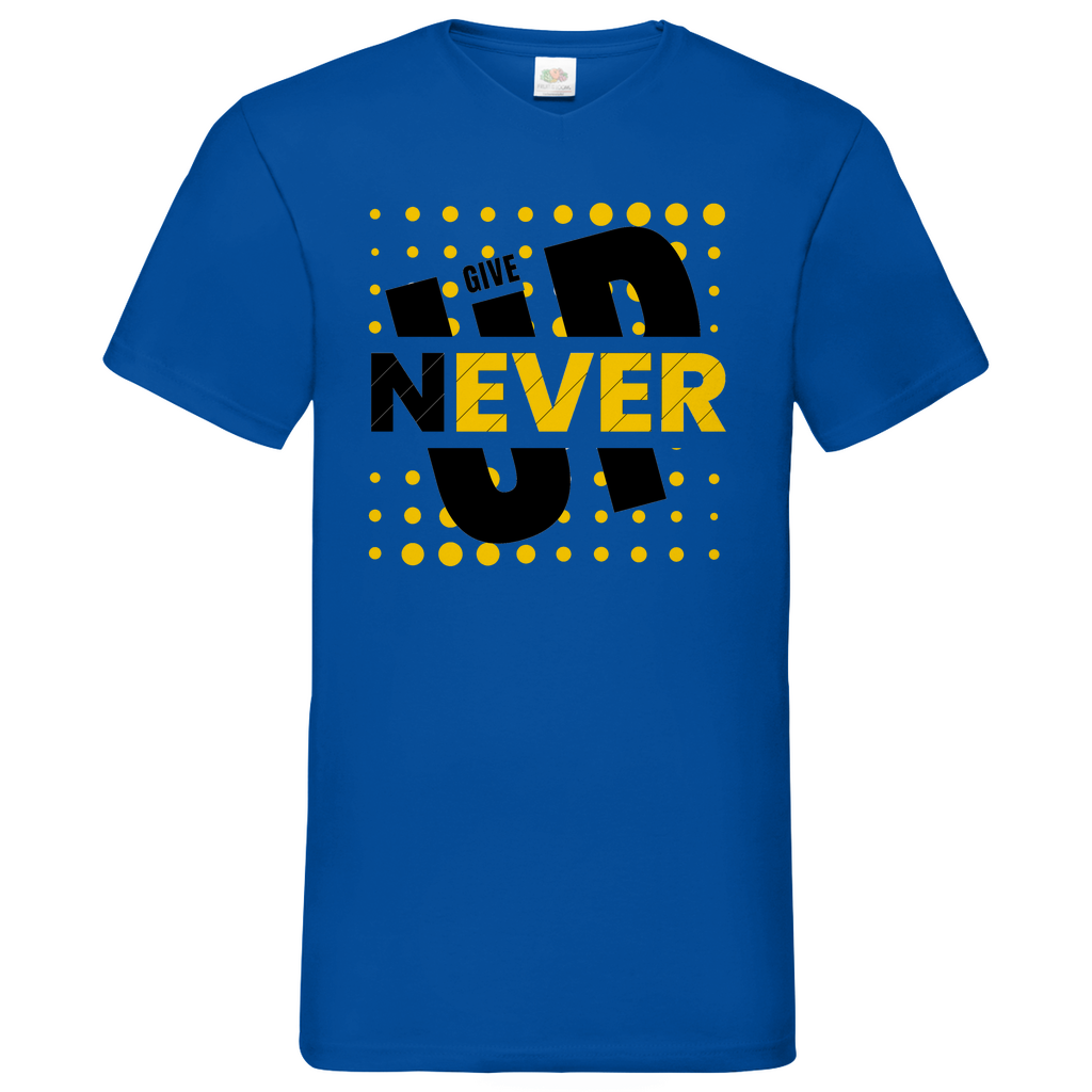 Never give up- V-Neck T-Shirt dark