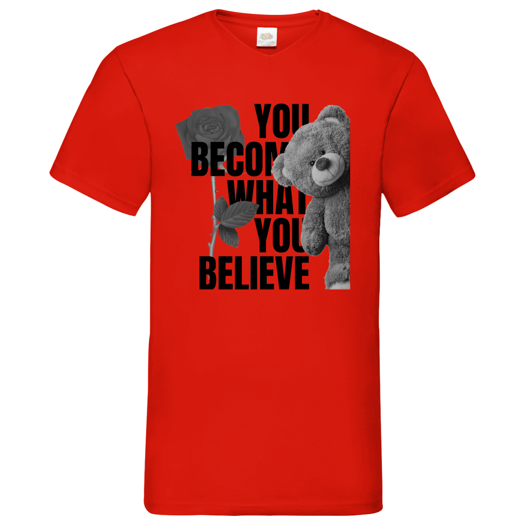 Bear  - V-Neck T-Shirt bright