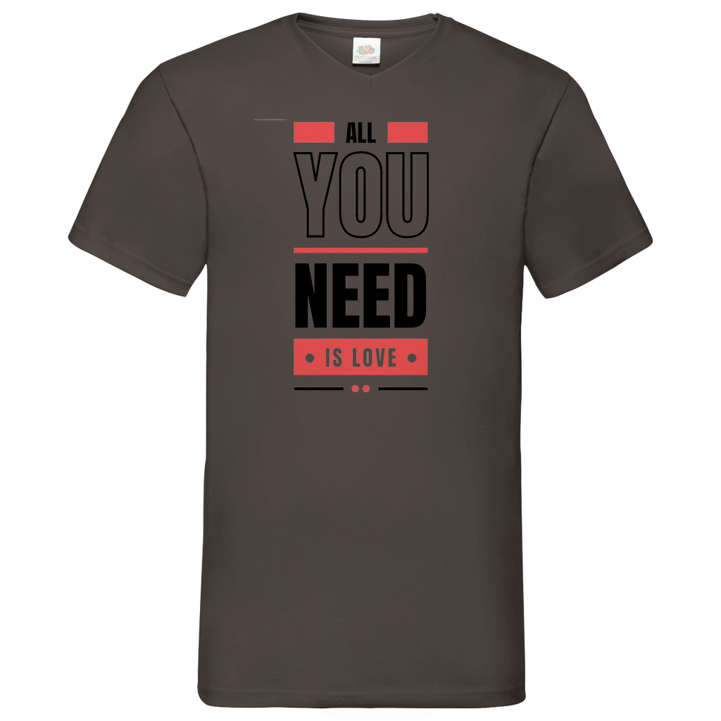 All you need is love - V-Neck T-Shirt bright