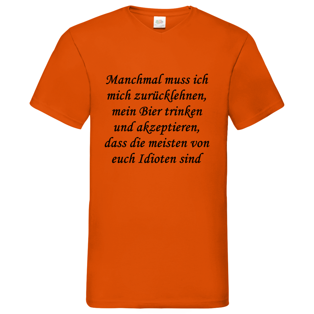 Idioten - V-Neck T-Shirt bright