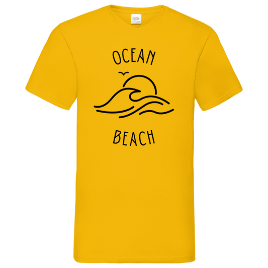 Ocean Beach - V-Neck T-Shirt - bright