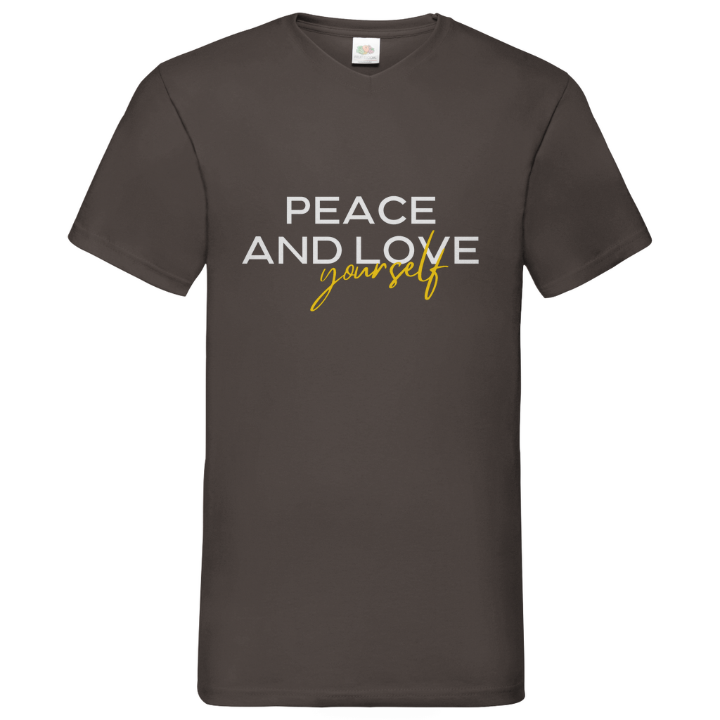 Peace and Love - V-Neck T-Shirt dark