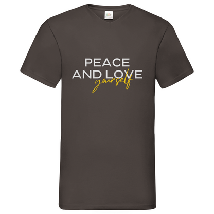 Peace and Love - V-Neck T-Shirt dark