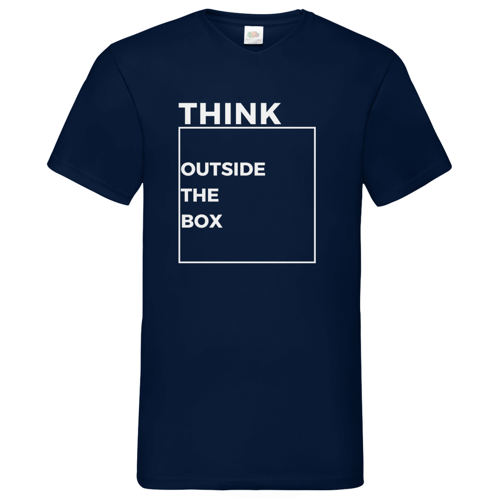 Think out of the Box- V-Neck T-Shirt dark
