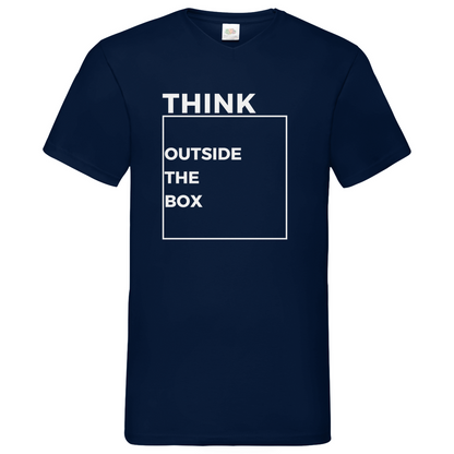 Think out of the Box- V-Neck T-Shirt dark