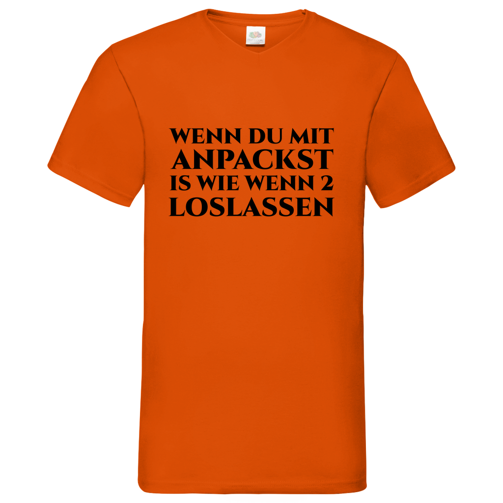Anpacken - V-Neck T-Shirt bright