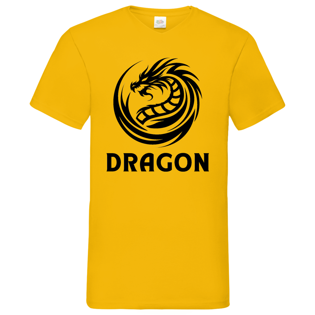 Dragon - V-Neck T-Shirt - bright