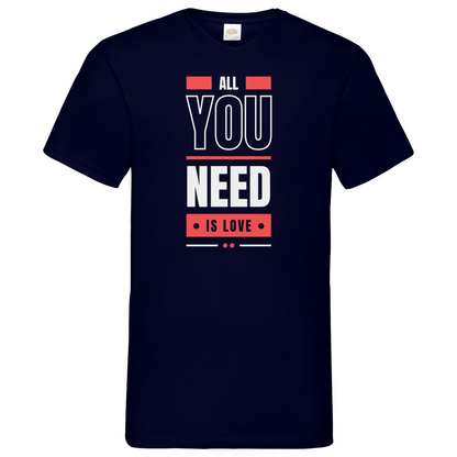 All you need is love - V-Neck T-Shirt dark