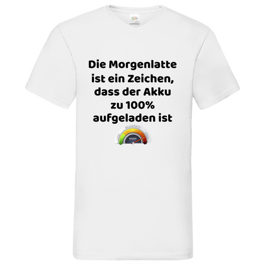 Morgenlatte - V-Neck T-Shirt bright