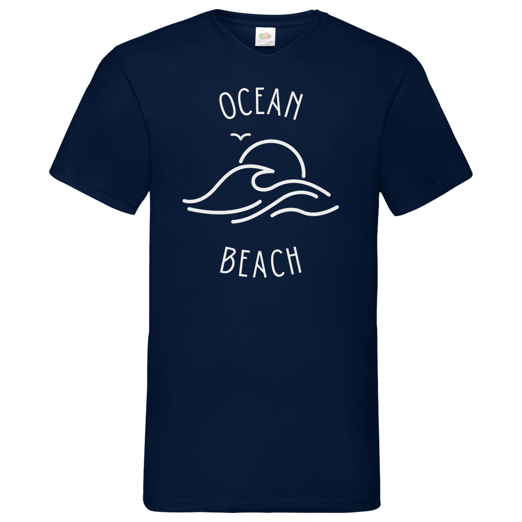 Ocean Beach - V-Neck T-Shirt - dark