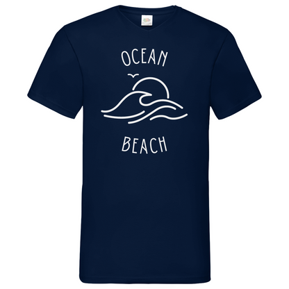 Ocean Beach - V-Neck T-Shirt - dark