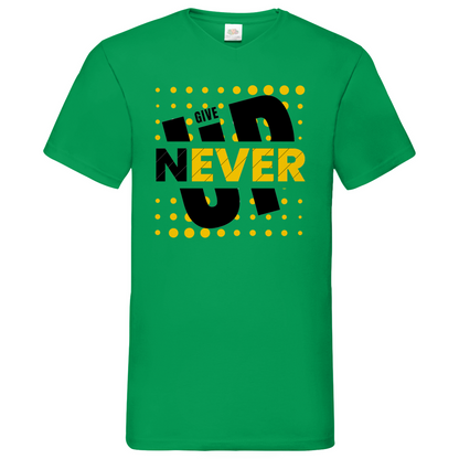 Never give up- V-Neck T-Shirt dark