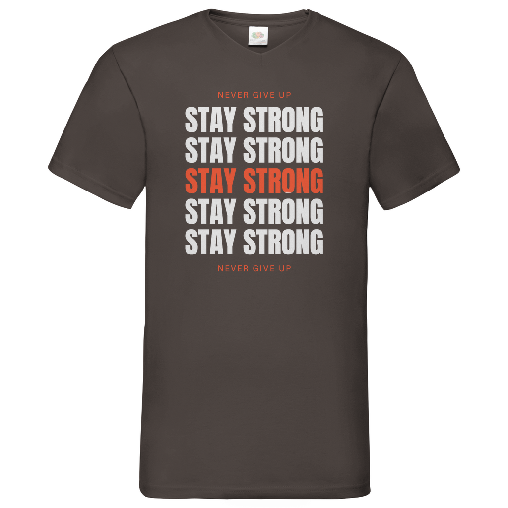Stay strong - V-Neck T-Shirt dark