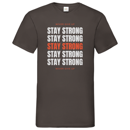 Stay strong - V-Neck T-Shirt dark