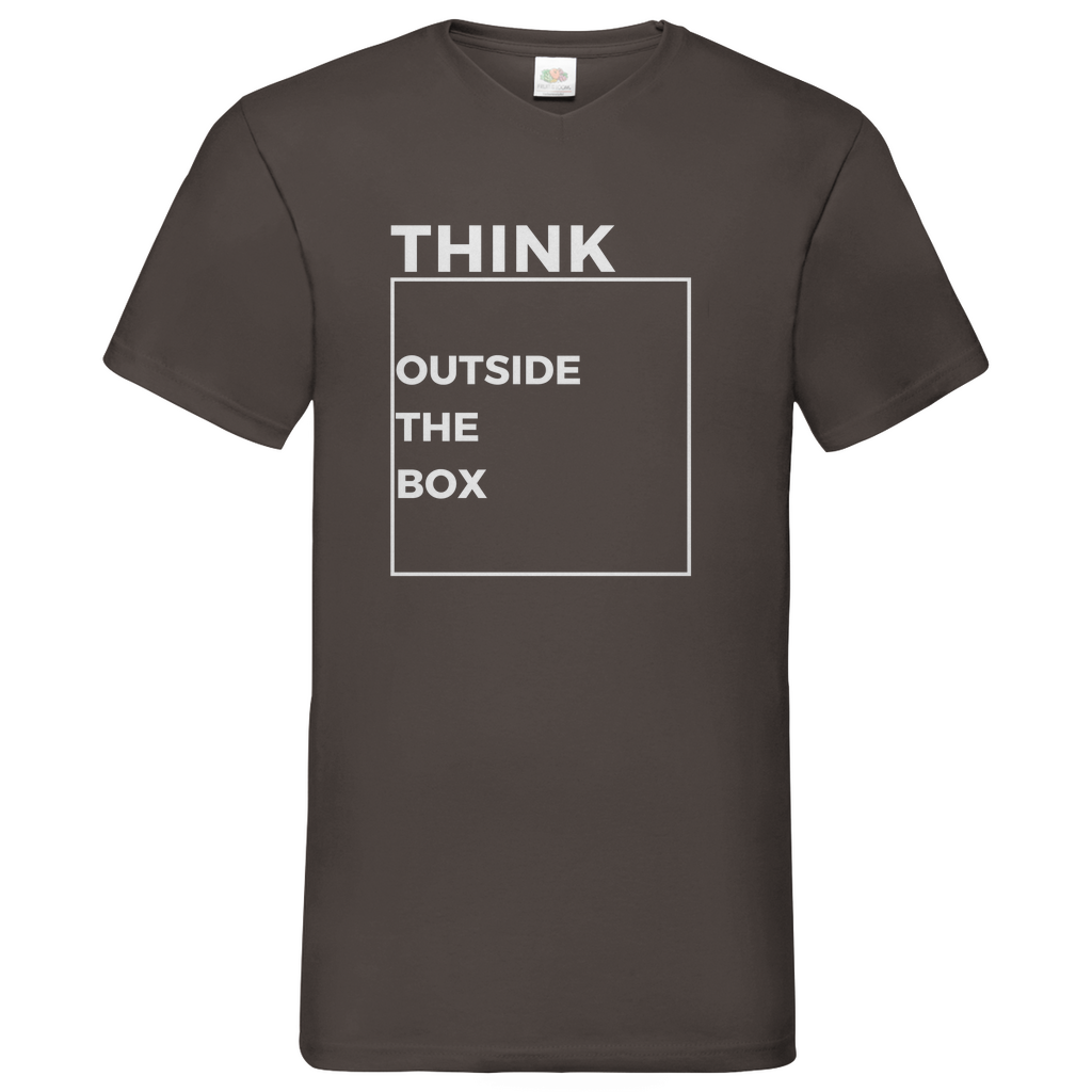 Think out of the Box- V-Neck T-Shirt dark