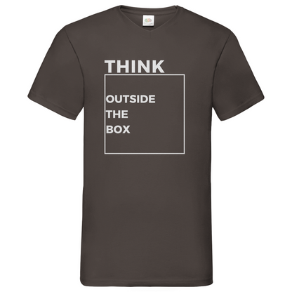 Think out of the Box- V-Neck T-Shirt dark