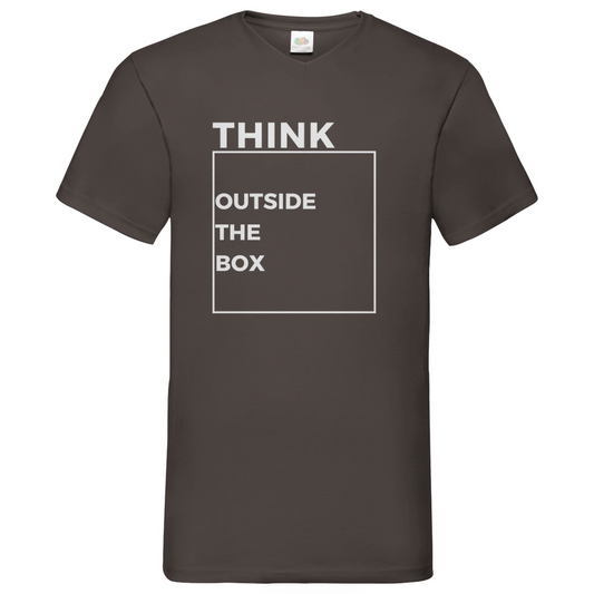 Think out of the Box- V-Neck T-Shirt dark