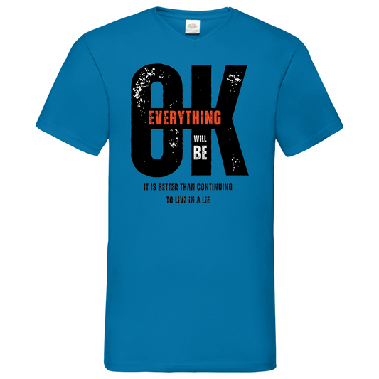 Everythink ok  V-Neck T-Shirt bright