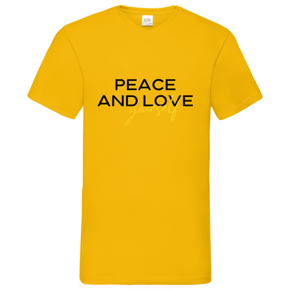 Peace and Love- V-Neck T-Shirt dark