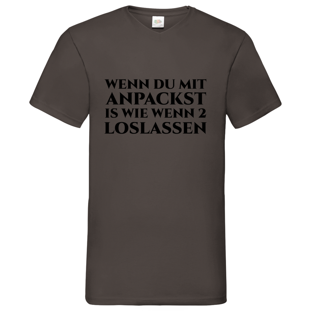Anpacken - V-Neck T-Shirt bright