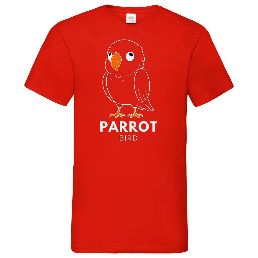 Parrot- V-Neck T-Shirt - dark