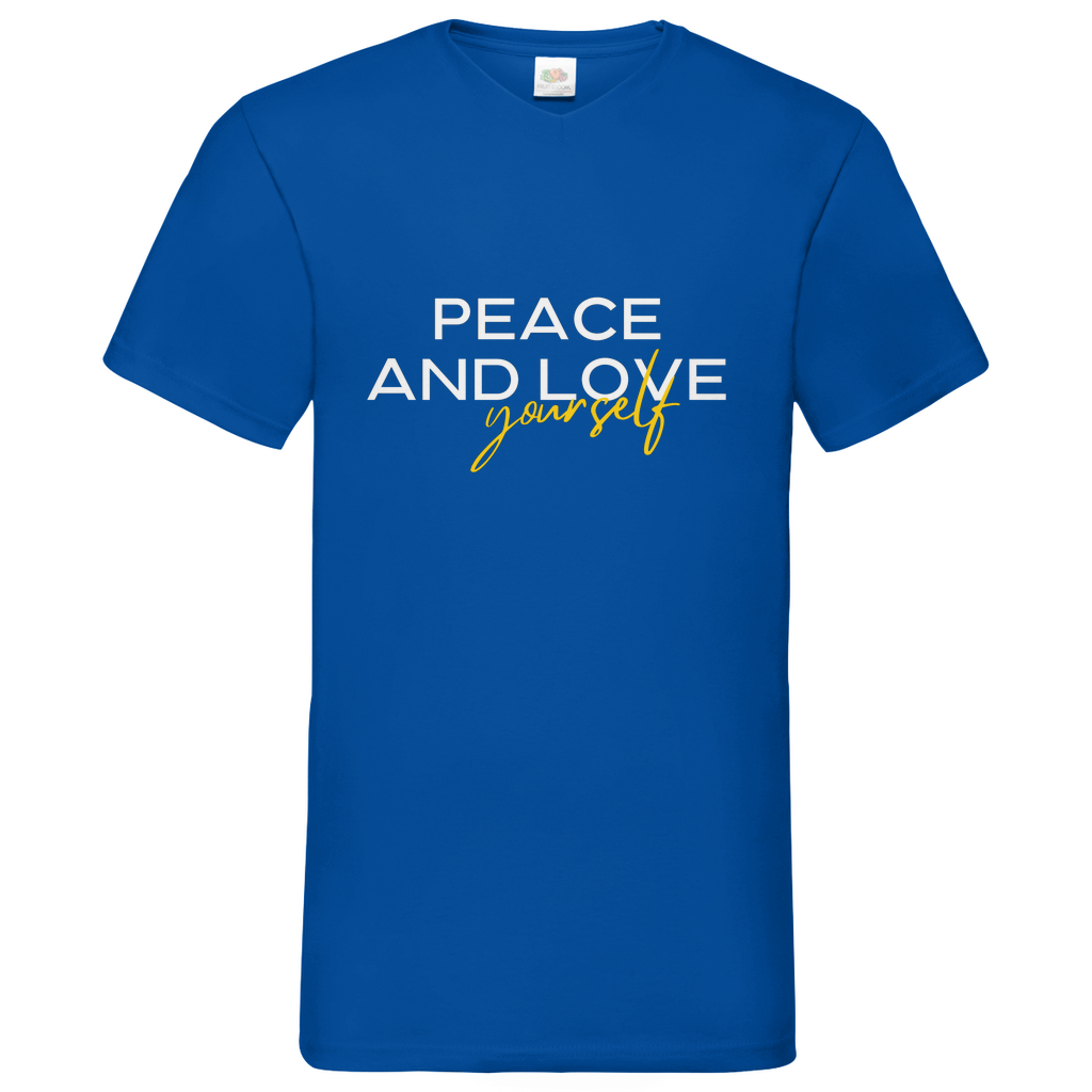 Peace and Love - V-Neck T-Shirt dark
