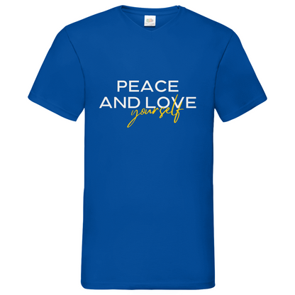 Peace and Love - V-Neck T-Shirt dark