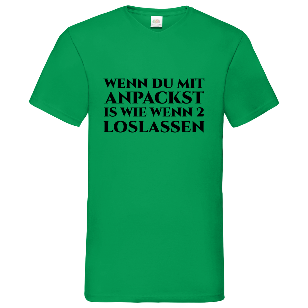 Anpacken - V-Neck T-Shirt bright