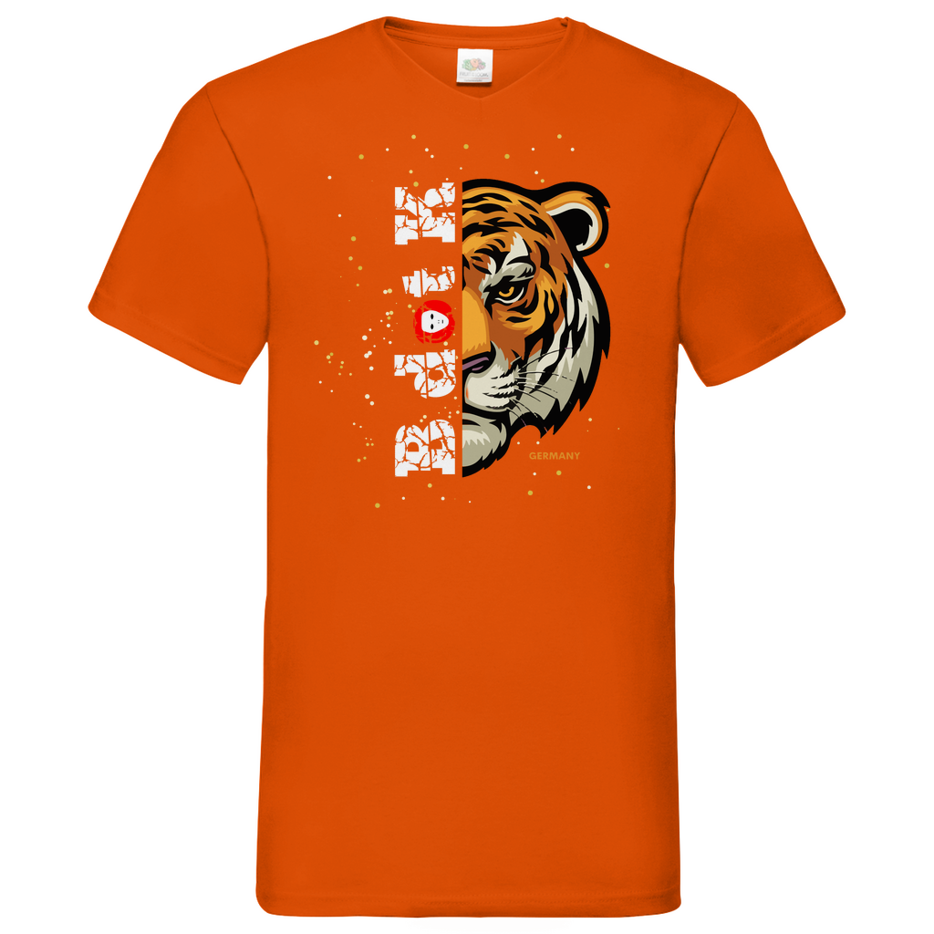 Tiger B dot K - V-Neck T-Shirt bright