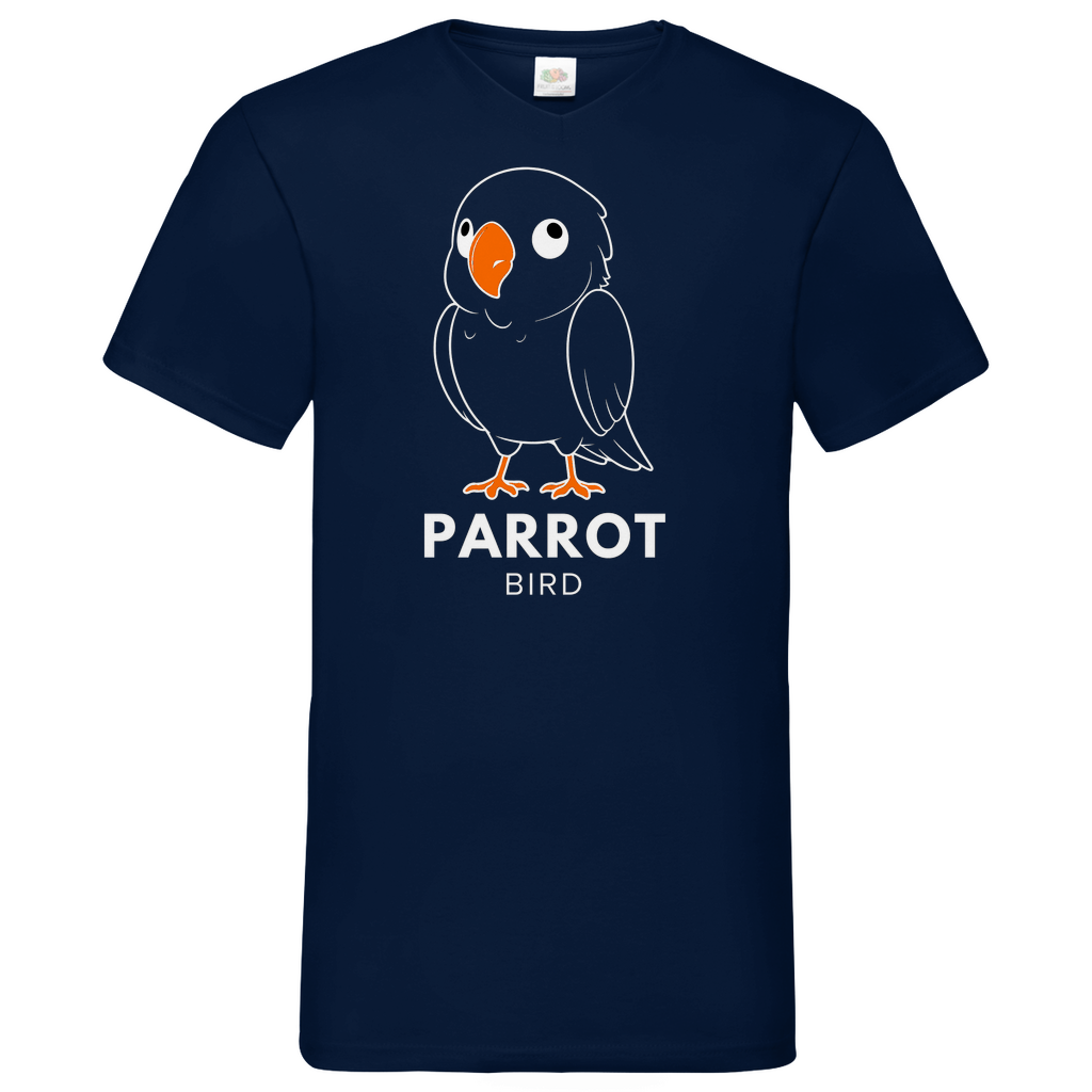 Parrot- V-Neck T-Shirt - dark