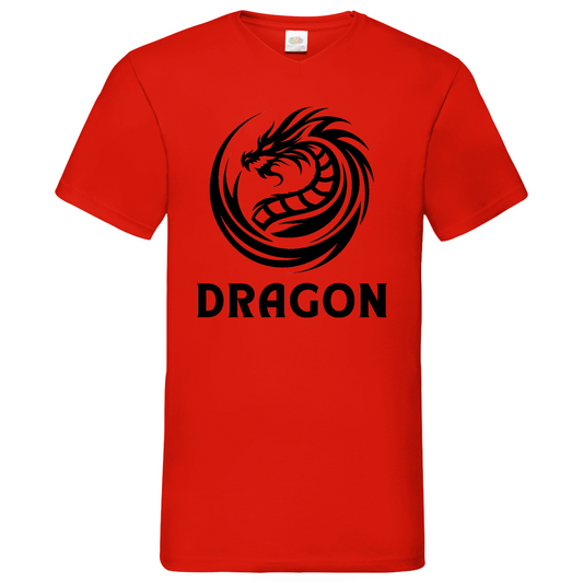 Dragon - V-Neck T-Shirt - bright