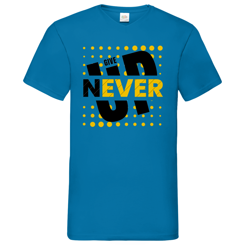 Never give up- V-Neck T-Shirt dark