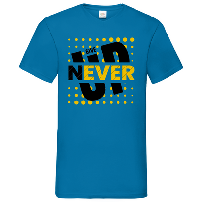 Never give up- V-Neck T-Shirt dark