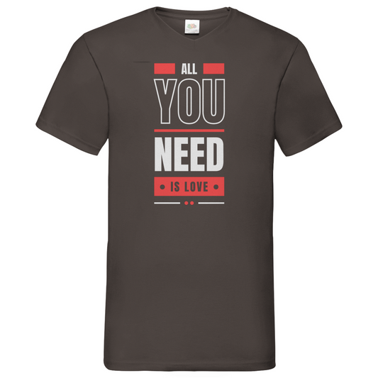 All you need is love - V-Neck T-Shirt dark