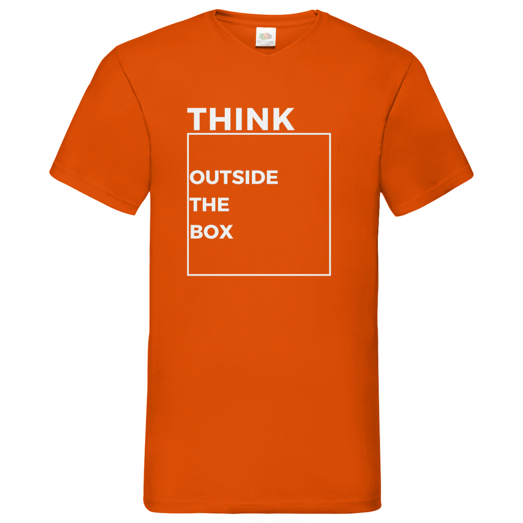 Think out of the Box- V-Neck T-Shirt dark