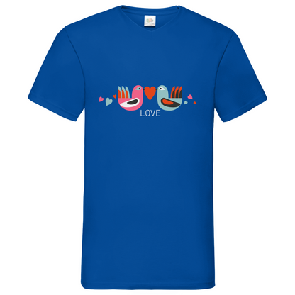 Bird Couple Love - V-Neck T-Shirt - dark