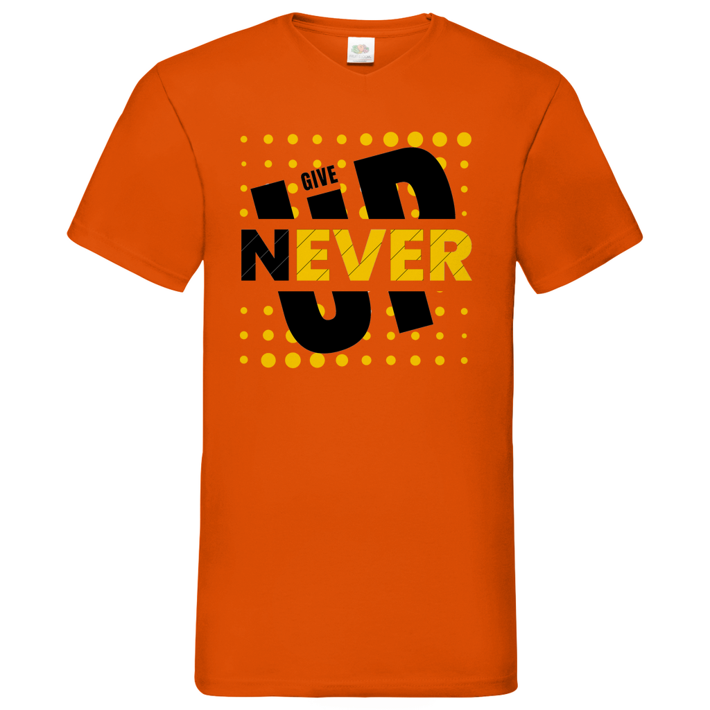 Never give up- V-Neck T-Shirt dark