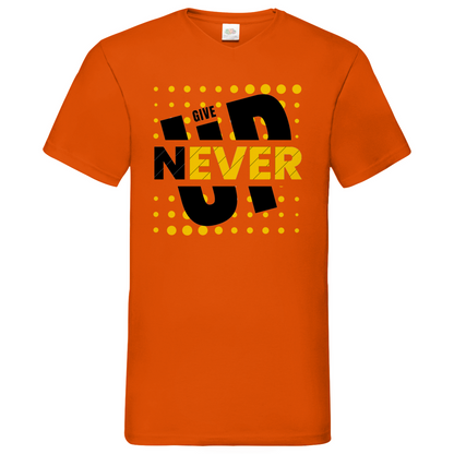 Never give up- V-Neck T-Shirt dark
