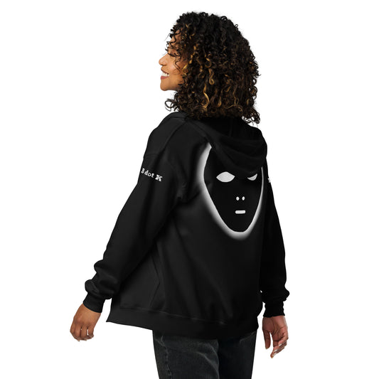 Zip Hoodie - Mask B dot K Unisex dark