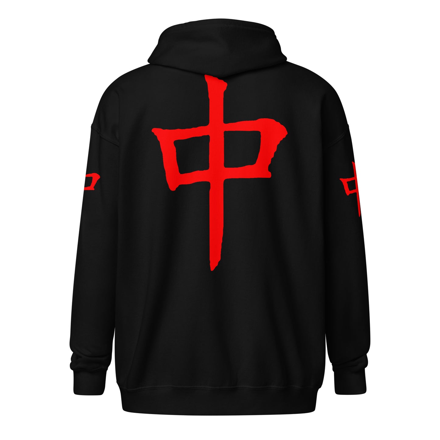 Zip Hoodie - Red Dragon B dot K Unisex dark