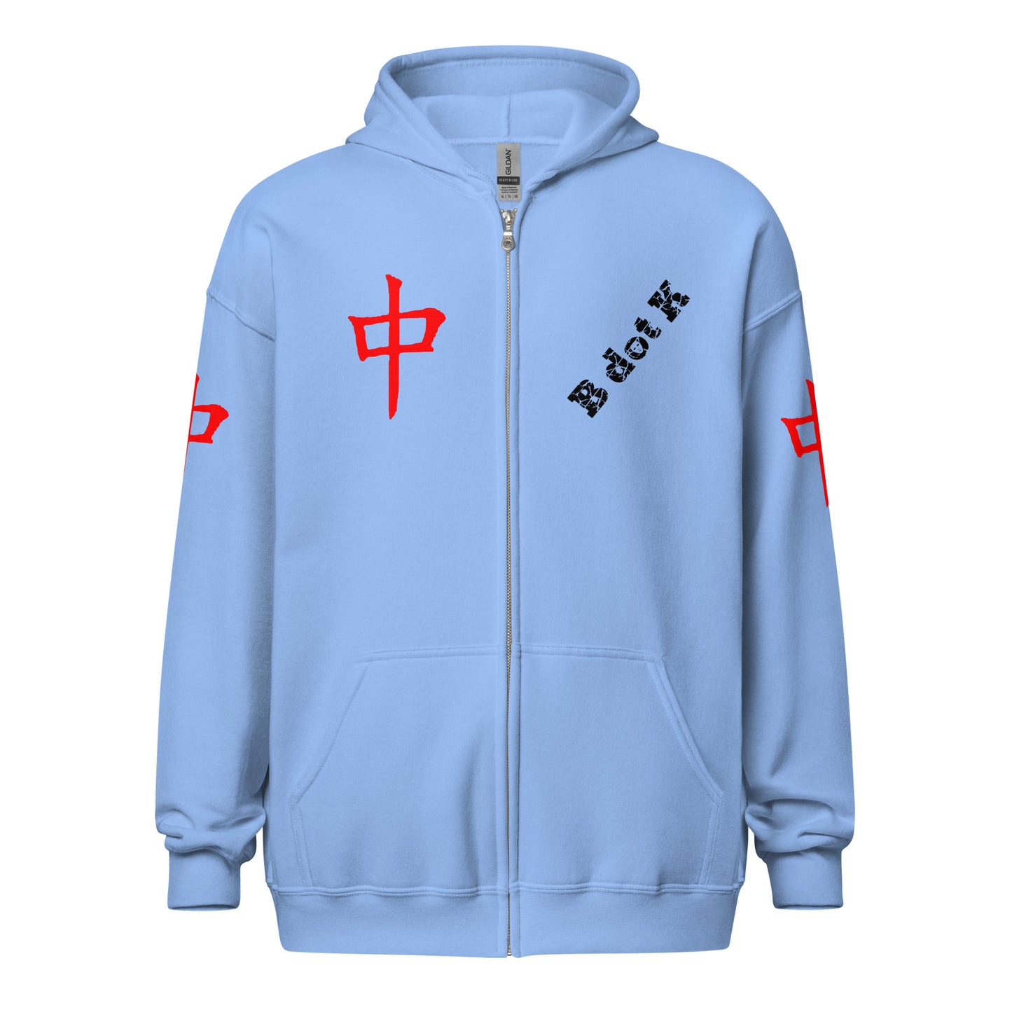 Zip Hoodie - Red Dragon B dot K Unisex bright