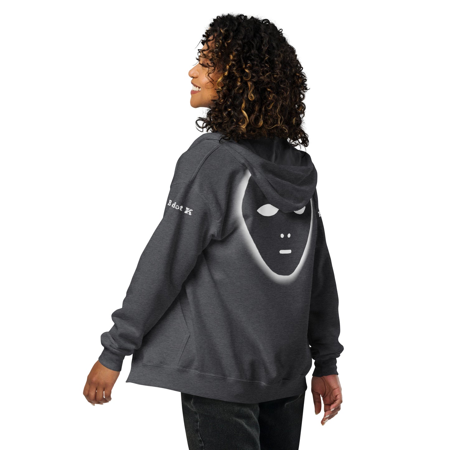 Zip Hoodie - Mask B dot K Unisex dark
