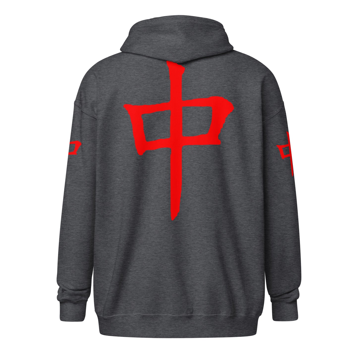 Zip Hoodie - Red Dragon B dot K Unisex dark