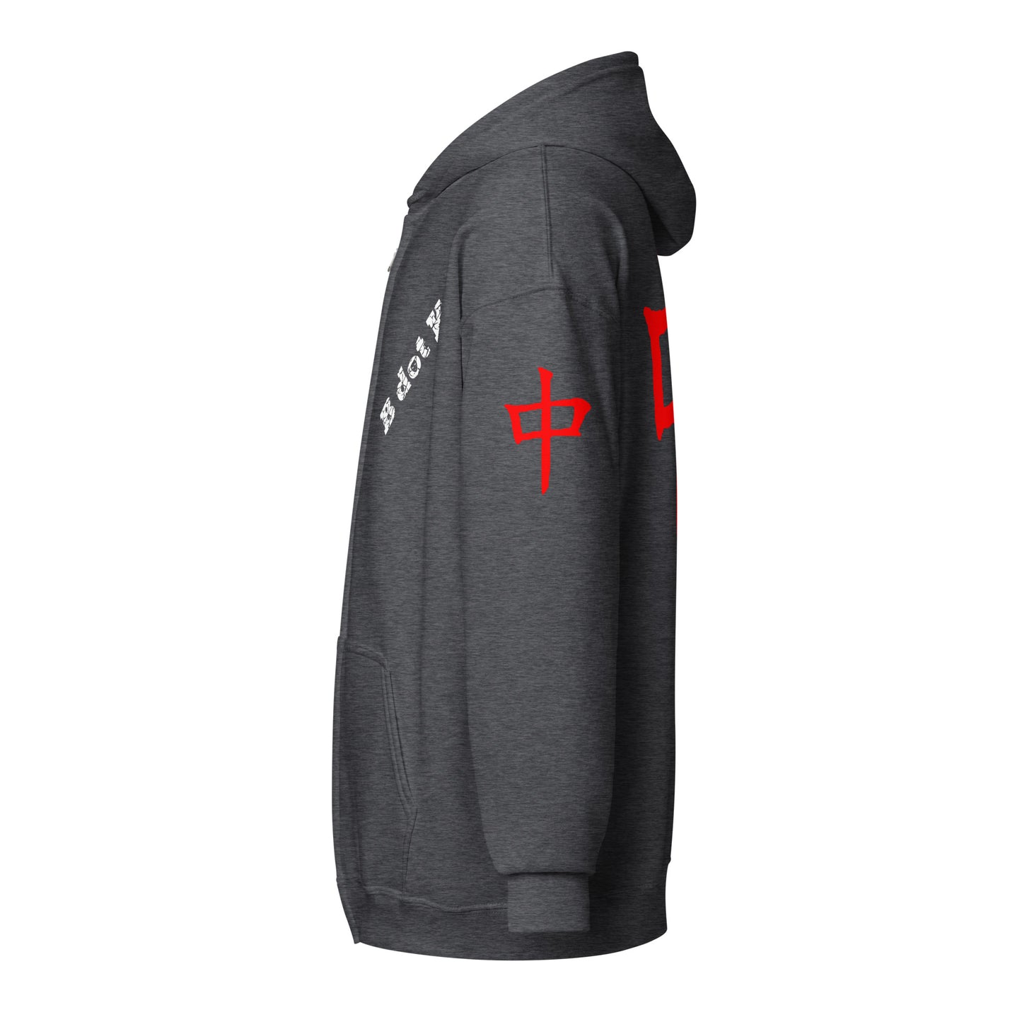 Zip Hoodie - Red Dragon B dot K Unisex dark