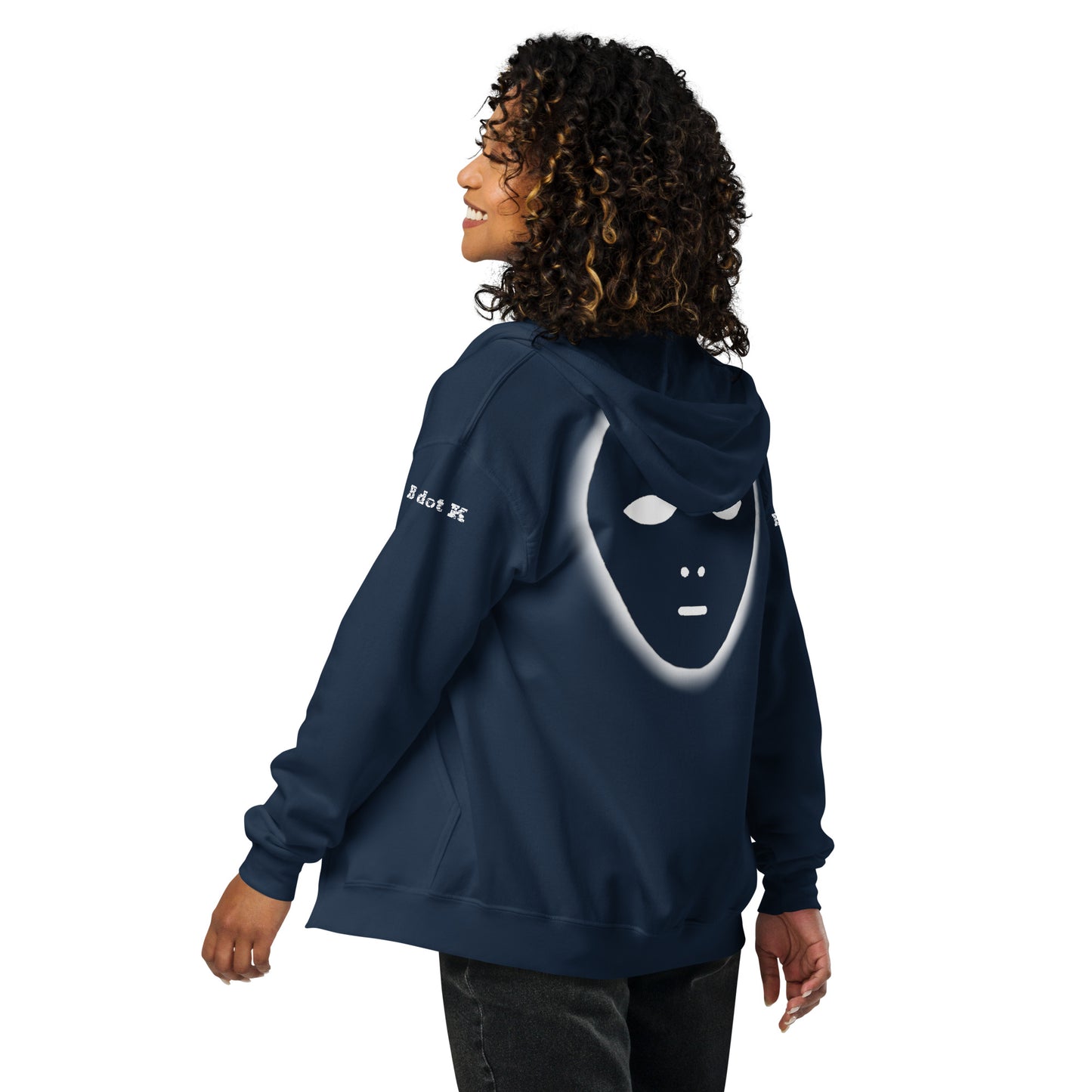 Zip Hoodie - Mask B dot K Unisex dark