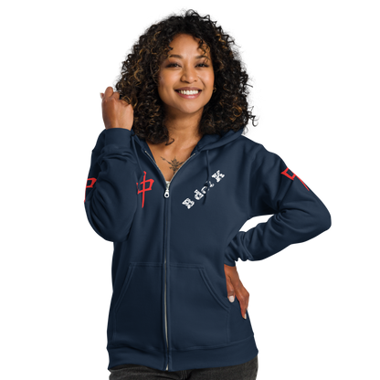 Zip Hoodie - Red Dragon B dot K Unisex dark