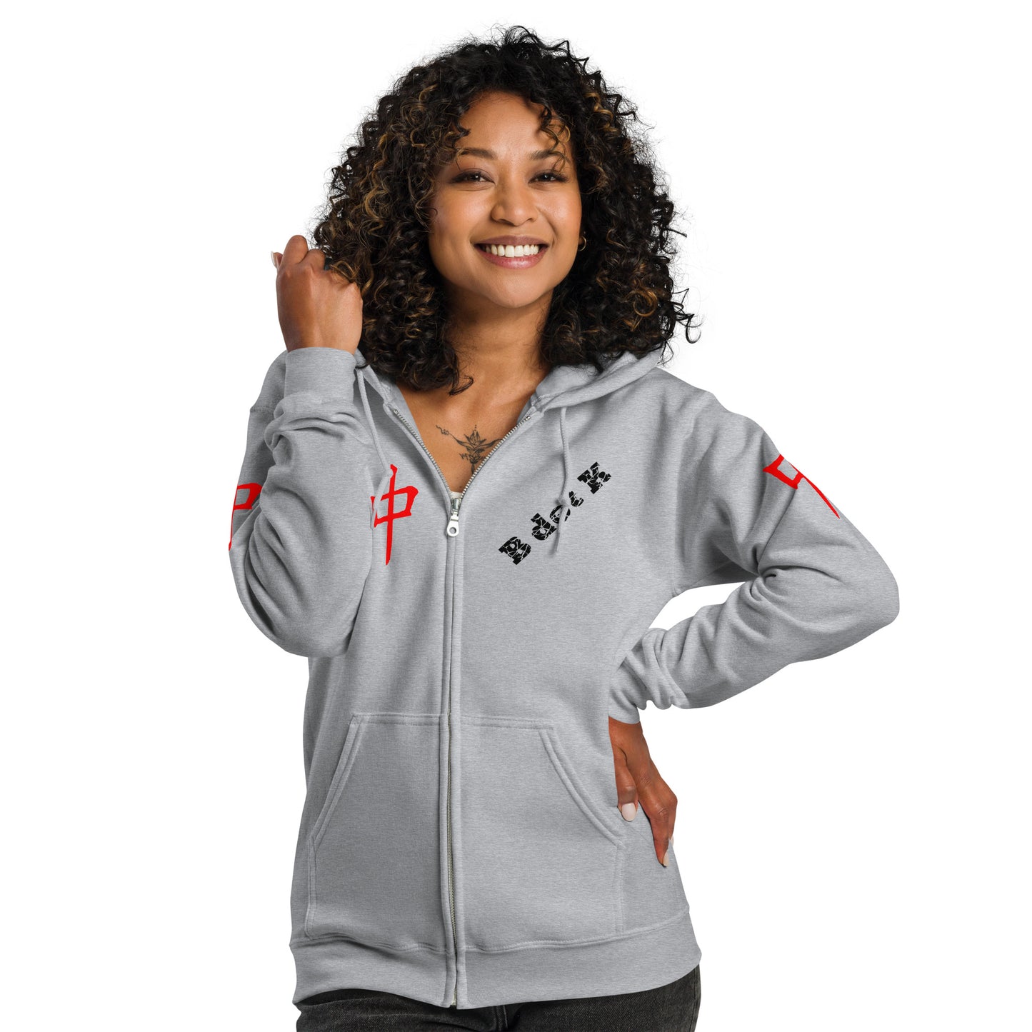 Zip Hoodie - Red Dragon B dot K Unisex bright