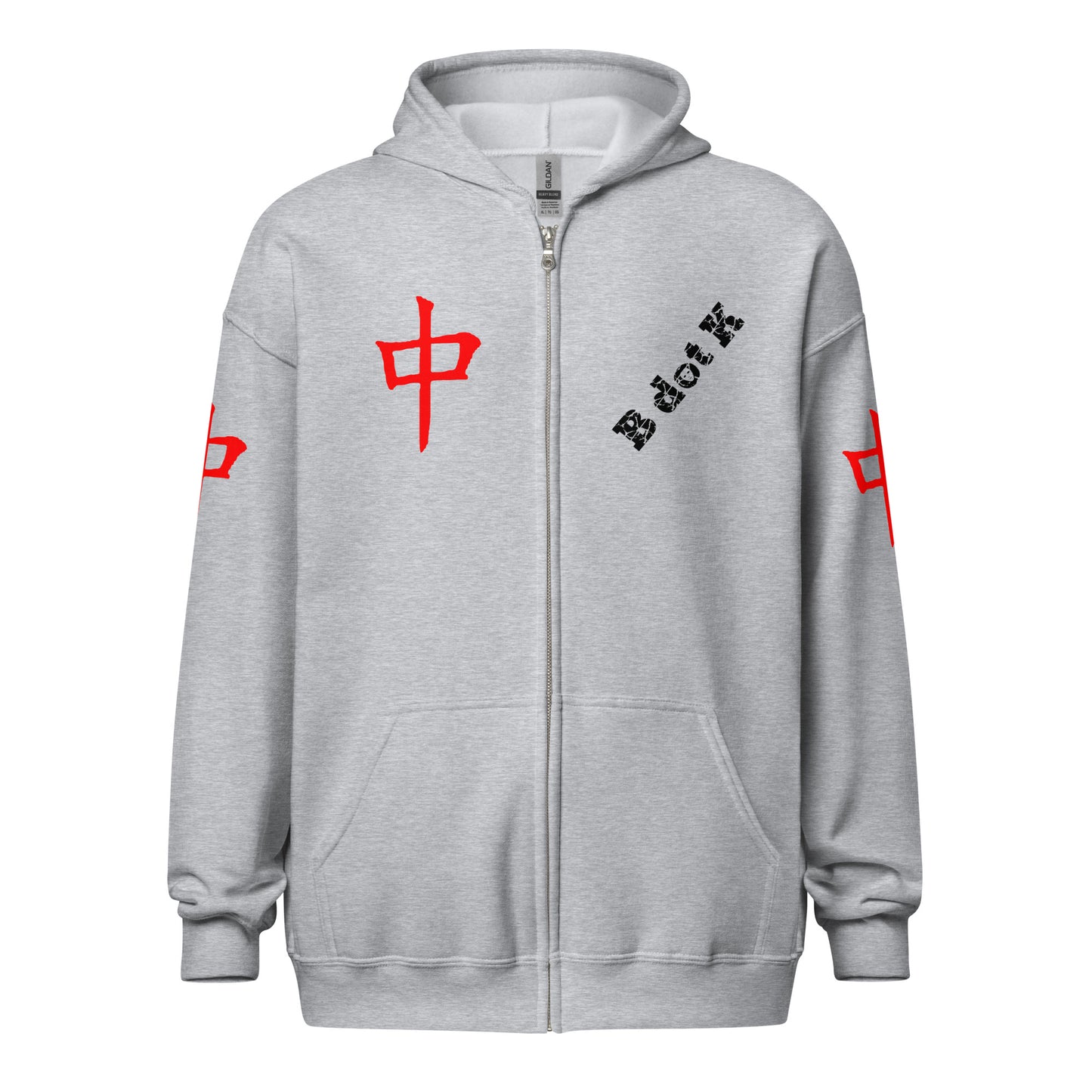 Zip Hoodie - Red Dragon B dot K Unisex bright