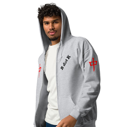Zip Hoodie - Red Dragon B dot K Unisex bright