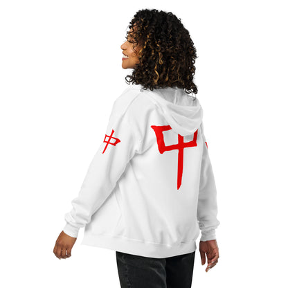 Zip Hoodie - Red Dragon B dot K Unisex bright